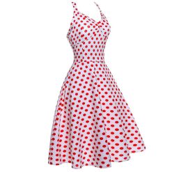 robe moulante fine bretelle rouge a pois