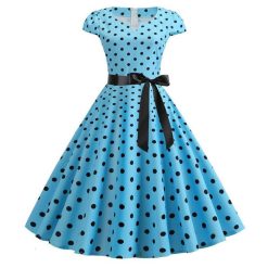 Robe Retro A Pois Tunique Elegante Grande Taille