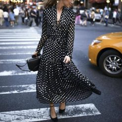 Robe D Ete A Pois Longue Style Kimono