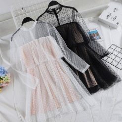 Robe Dentelle A Pois De Soiree
