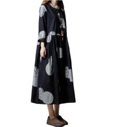 Robe Longue A Pois Retro Vintage