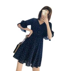Robe D Ete A Pois Femme En Mousseline A Volants
