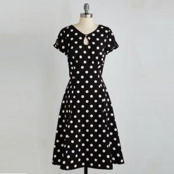 robe a pois noir et blanc