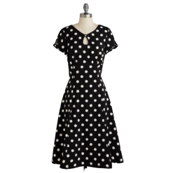 Robe Cintrée Courte À Pois