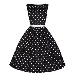 robe a pois annee 50 femmes taille party noir