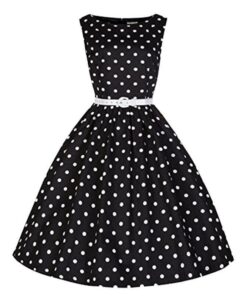 robe a pois annee 50 femmes taille party noir