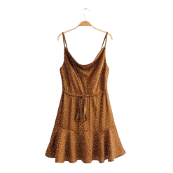 Robe À Pois Courte Femme Dos Plage Molleton Unie
