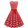 robe a pois rouge rétro pois blanc