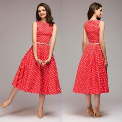 robe à pois année 50 de bain grande taille rouge