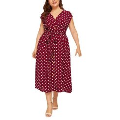 Robe Manche Longue A Pois Tunique De Plage Sans
