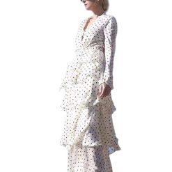 Robe Longue A Pois Imprime