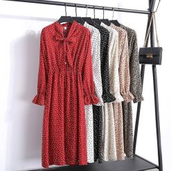 Robe Manche Longue A Pois De Chambre En Soie