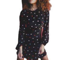 Robe Longue A Pois Kimono De Plage En Mousseline