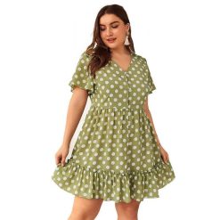 Robe A Pois Courte De Plage En Eponge Grande Taille