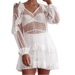 Robe Dentelle A Pois Transparente
