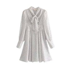 Robe Longue A Pois Mi Manches