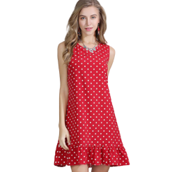 Robes À Pois Courte Nuisette Grande Taille