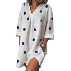 robe manche courte a pois