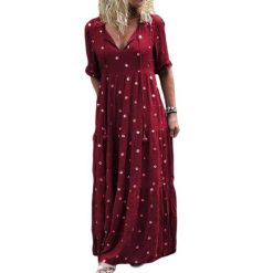 Robe Longue A Pois En Dentelle