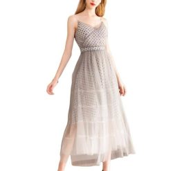 Robe Longue A Pois Bretelles