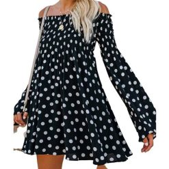 Robe Longue A Pois Tenue De Soiree Femme
