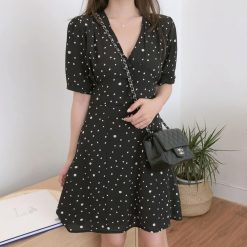 Robe Couleur Pêche Abricot De Soirée À Pois