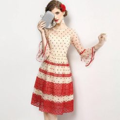 Robe Dentelle A Pois