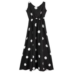 Robe Longue A Pois Empire