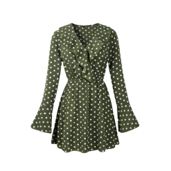 robe patineuse manches longues a pois courte