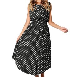 Robe Asymetrique A Pois De Soiree