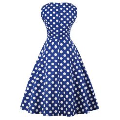 robe bleu marine a pois blanc