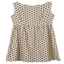 robe rockabilly beige a poi blanc clio