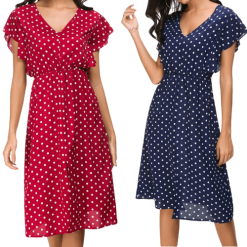 Robe À Pois Mi Longue
