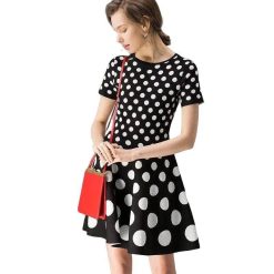 Robe A Pois Courte Bustier Chic Manches