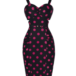 Robe Noir À Pois Rose De Soirée