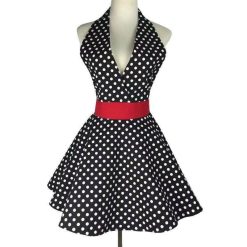 Robe Retro A Pois Balance Noire