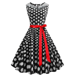Robe Noir À Pois Blanc Année 50