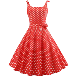Robe Style Année 50 Rouge À Pois