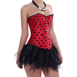 Robe Bustier A Pois Rouge