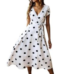 Robe D Ete A Pois Longues Fluide