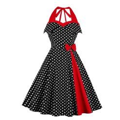 Robe De Soirée Avec Noeud Papillon À Pois Courte