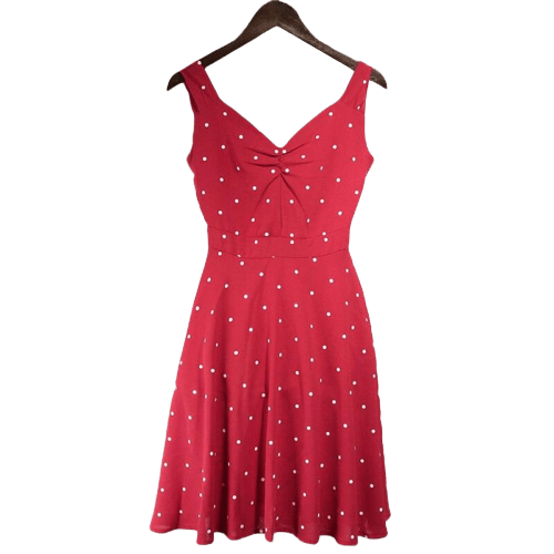 robe courte rouge ideal avec collants a pois