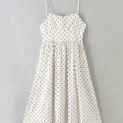 robe longue a pois blanche et noire