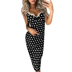 Robe à Pois#robe noire a pois#Robe à Pois Noire - coccinelle-paradis