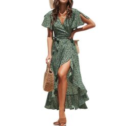Robe Asymetrique A Pois Longue