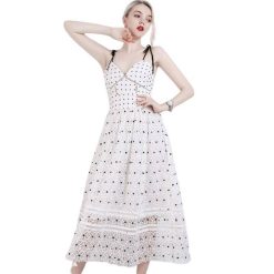 Robe Dentelle A Pois Sexy