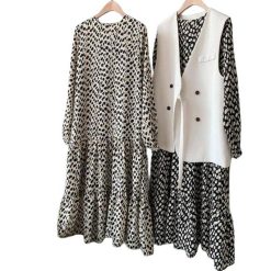 Robe Longue A Pois Tunique En Soie Femme