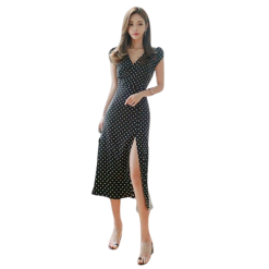 Robe Korean Style De Soirée À Pois