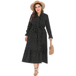 Robe Longue A Pois Paillette Grande Taille