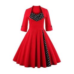 Robe Longue A Pois Vintage